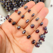 Coated Garnet Gold Plated Wire Chain